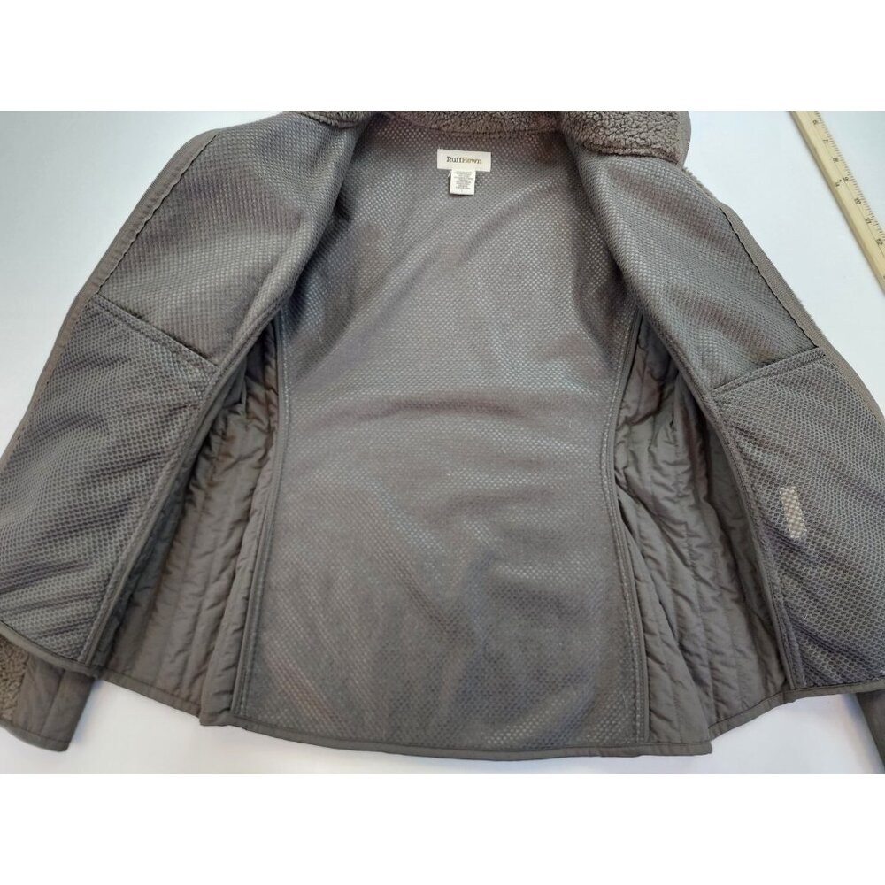 RUFF HEWN Cozy Gray Faux Sherpa Fleece Full Zip L Wicking Cabin Outdoor Neutral - Picture 8 of 10
